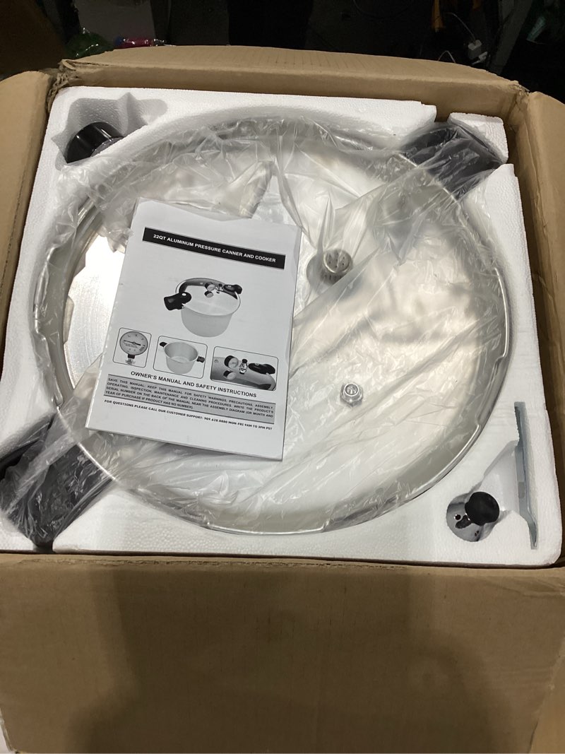 Condition photo showing New/Like New for 23-25qt pressure canner, large pressure cooker, 10-15psi for batch canning, compatible with all stoves,pressure canners for canning 23 quart canning pot