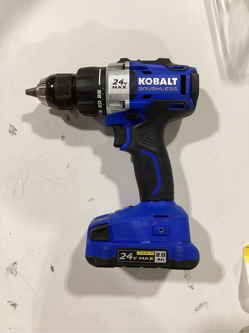 Condition photo showing As Is for Kobalt 24-volt 1/2-in Keyless Brushless Cordless Drill ( 1 -Batteries Included )