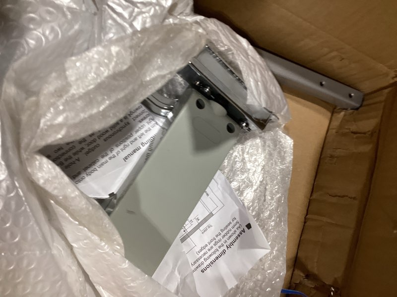 Condition photo showing As Is for hydraulic buffer cabinet door hinge, vertical lift up storage cabinet door hinge, soft closing hidden hinges with adjustable damping force for bookshelf furniture 19.69-31.49 inch interior length
