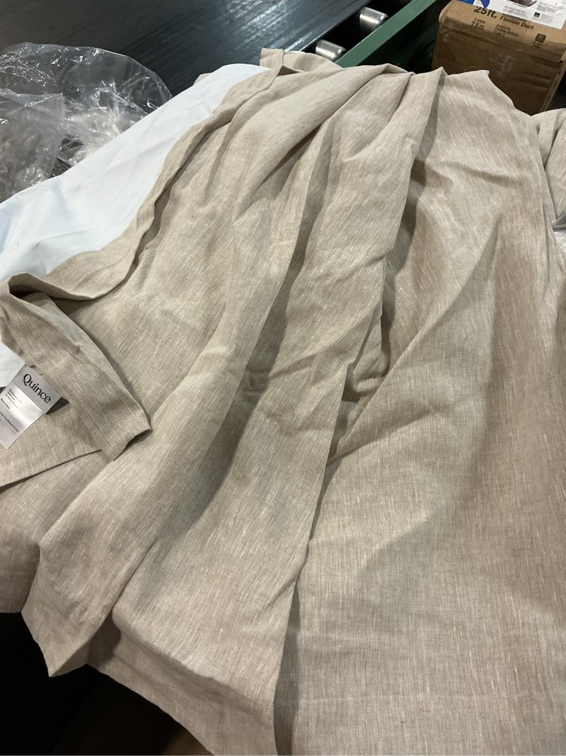 Condition photo showing Good Condition for european linen true blackout curtain, 96x108, flax
