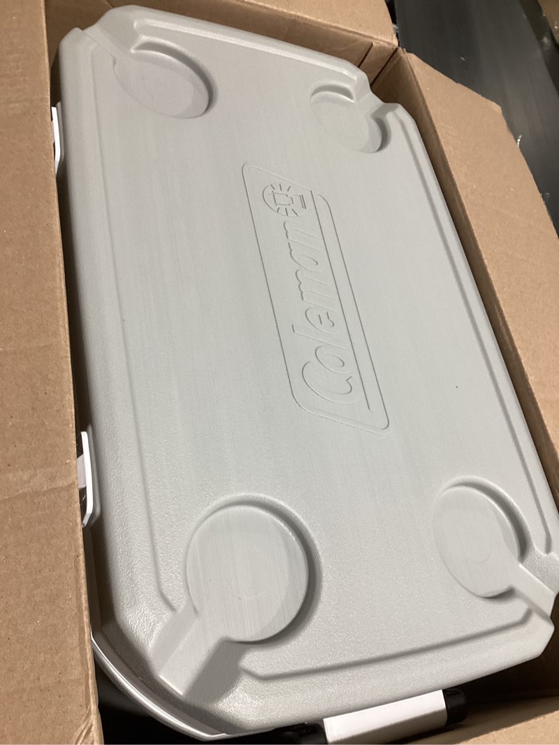 Condition photo showing New/Like New for coleman classic series insulated portable cooler, leak-resistant outdoor hard cooler keeps ice up to 5 days, 52/70/120/150 quart