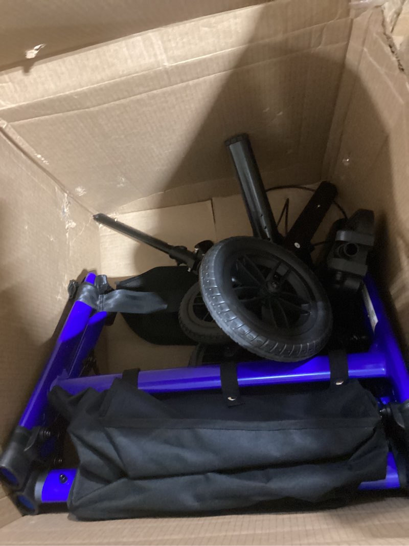 Condition photo showing As Is for walkers for seniors 2 in 1 wheelchair combo, 450 lb foldable rollator transport chair with seat, heavy duty rolling walker 10" wheels for all terrain, blue