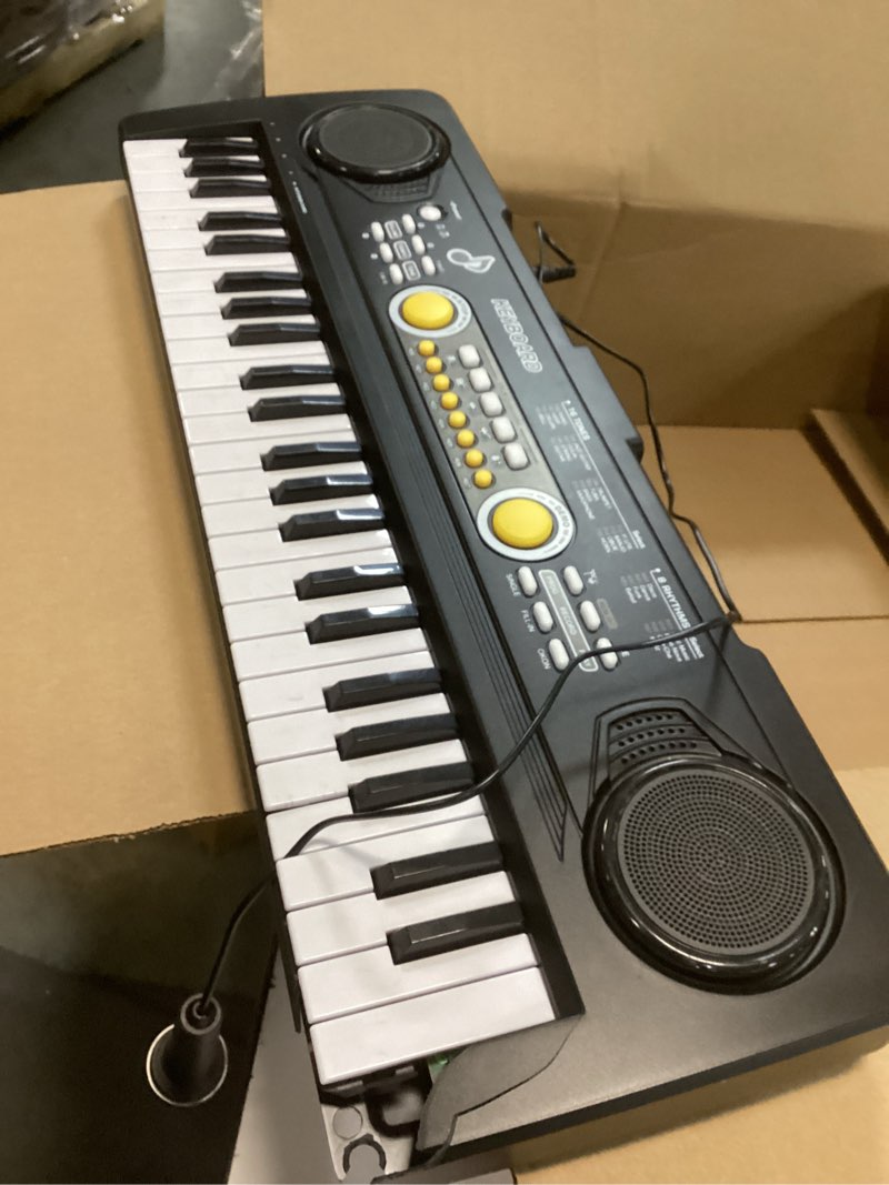 Condition photo showing As Is for 49 Key Piano Keyboard for Kids Music Toys Ages 3-5 Electronic Keyboards Pianos with Microphone for 3 4 5 6 Year Old Boys Girls Birthday Gifts Black