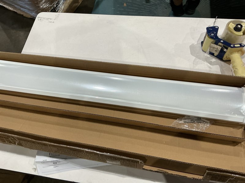 Condition photo showing New/Like New for lithonia lighting 2 foot led light fixture, low-profile led wraparound flush mount ceiling light, 4000k cool white, 120v, 24-inch (fmlwl 24 840) 4000k cool white 24-inch 120v mount light