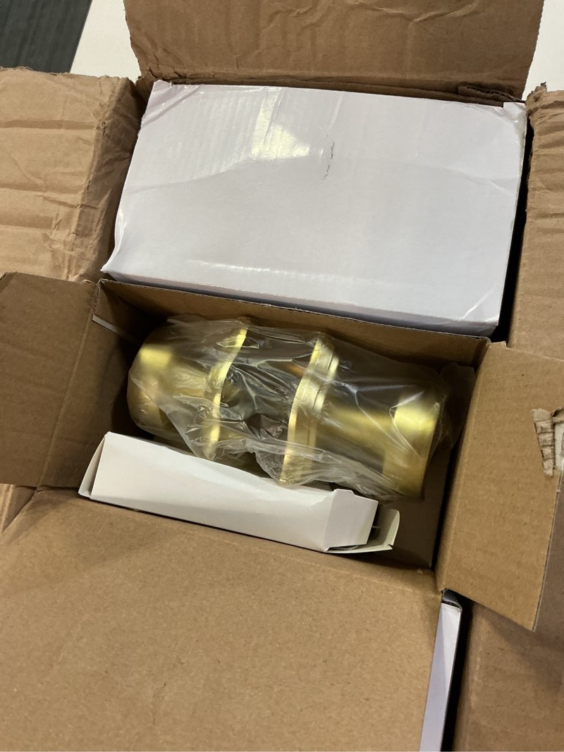 Condition photo showing Good Condition for Goldenwarm Gold Passage Door Knobs, Zinc-Alloy Heavy Duty Closet Door Knobs, Brushed Gold Door Knob 