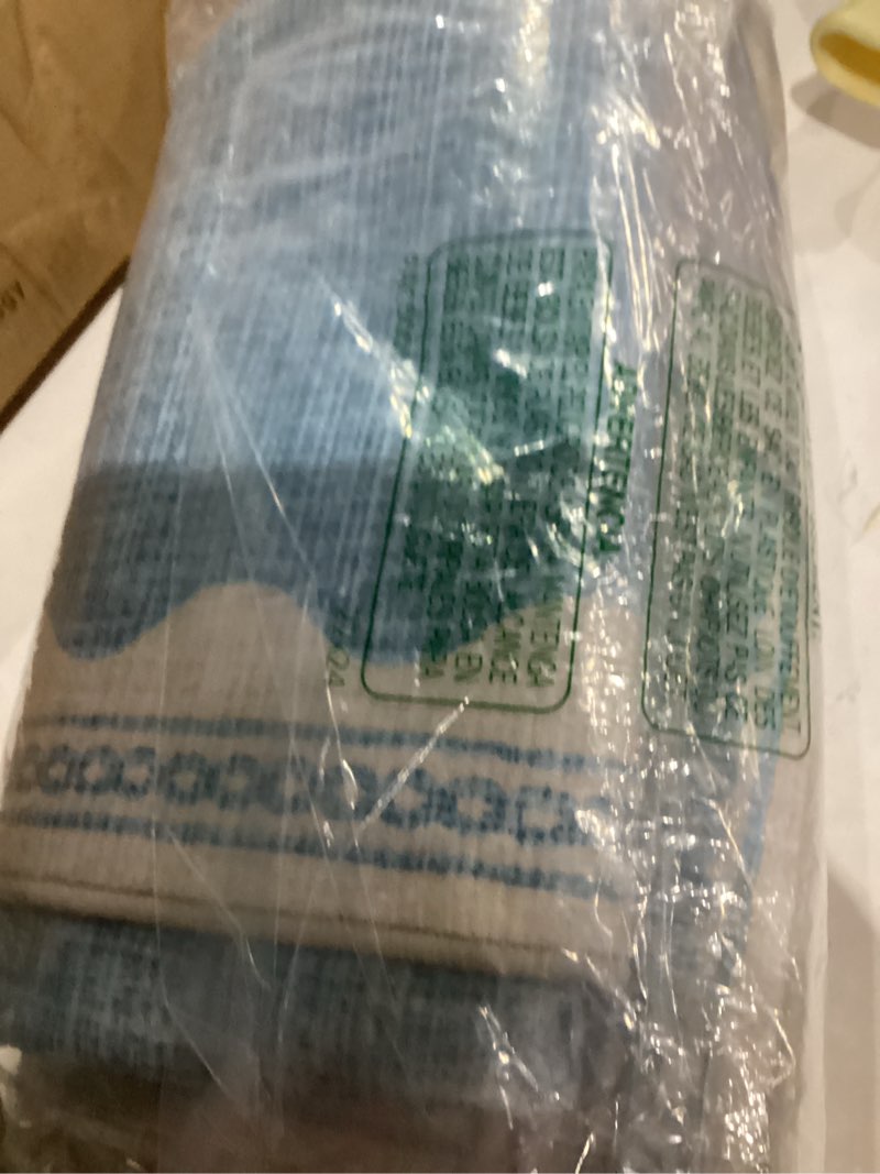 Condition photo showing As Is for GarveeHome Scalloped 3x5 Area Rug Washable Non-Slip Low-Pile Indoor Rugs for Entryway Solid Blue Modern Minimalism Carpet for Bedroom Living Room Kitchen Bathroom Door Mat Blue 3' x 5' (Rectangular)