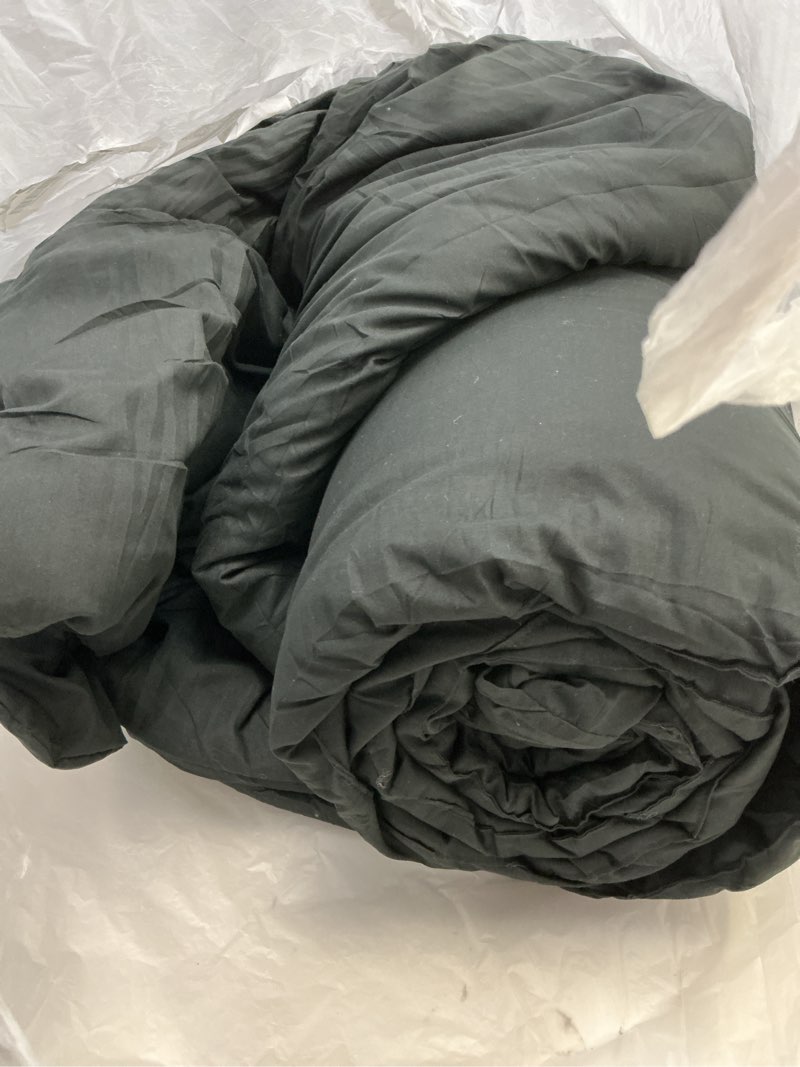 Condition photo showing As Is for CozyLux California King Comforter Set Black, 3 Pieces Cal King Solid Breathable Quilted Bedding Sets, Cozy Luxury Fluffy Soft Bed Sets with Down Alternative Comforter and 2 Pillowcases for All Season Black California King