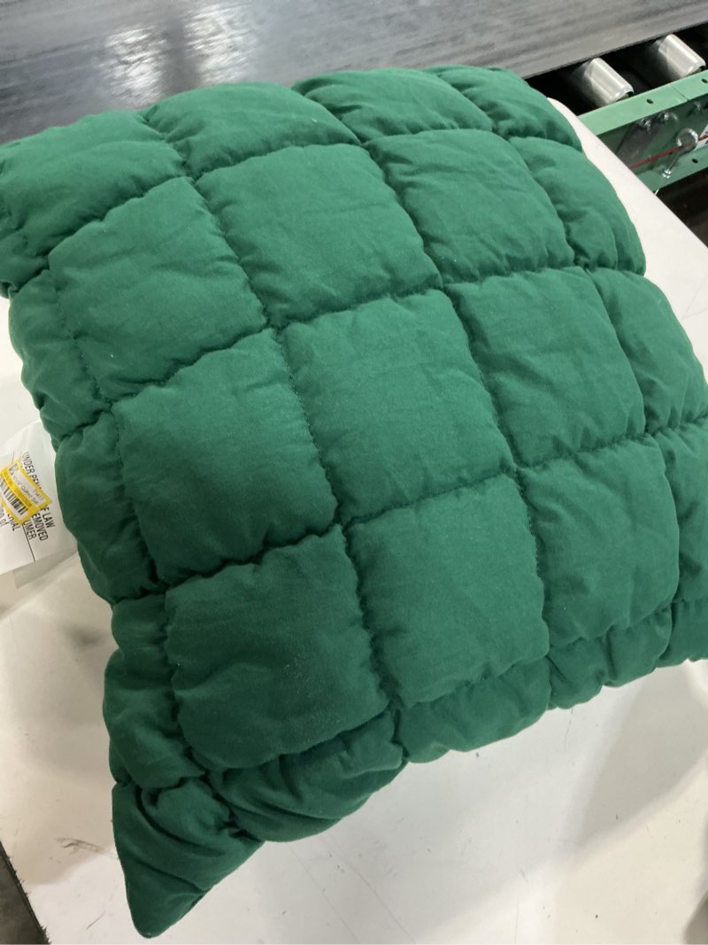 Condition photo showing As Is for 19"x19" quilted solid pillow dark green - room essentials™