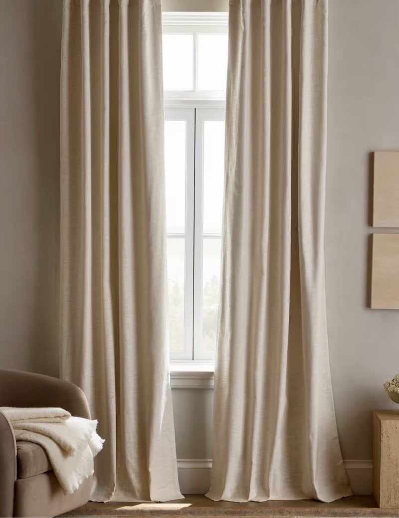 Quince textured Cotton Curtian 48”x84” in Sand