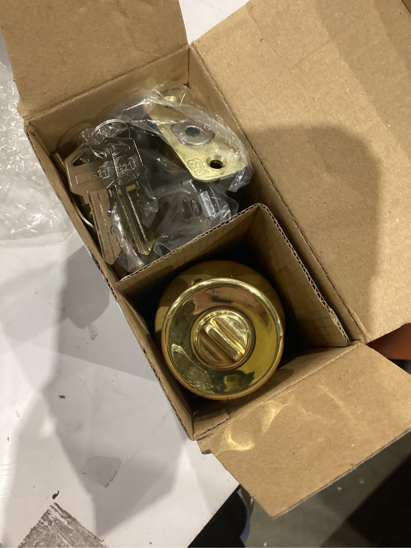 Gatehouse Gallo Polished Brass Exterior Single-Cylinder Deadbolt and Keyed Entry Door Knob