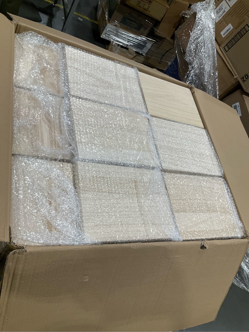 Condition photo showing Good Condition for yookeer 15 pcs large unfinished wooden box with hinged lid and front clasp, rectangle unpainted crafts diy wood boxes treasure chest stash box for art gifts jewelry home storage, 10.6x8.1x5.7 inch