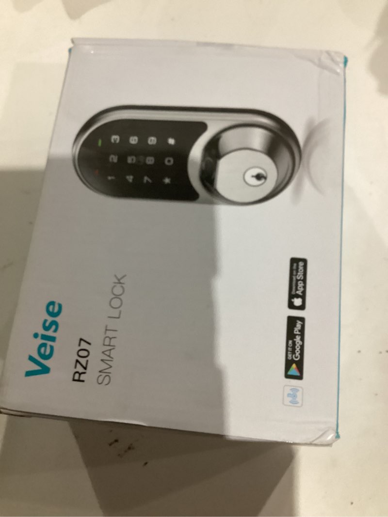 Condition photo showing As Is for Veise RZ07 Fingerprint Smart Lock, 7-in-1 Smart Locks for Front Door, Keyless Entry Door Lock with App Control, Biometric Electronic Touchscreen Keypad Deadbolt, Matte Black