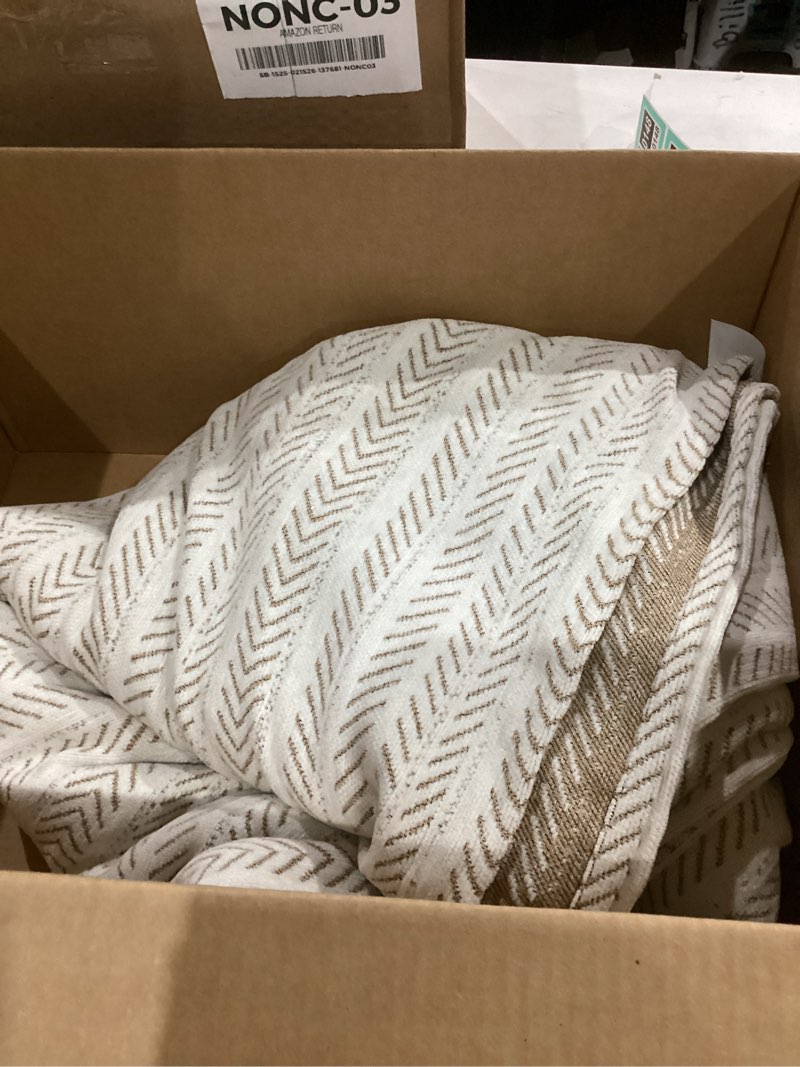 Condition photo showing Good Condition for Erke Couch Cover Sheet Blanket, 3-Seat Standard Size Sofa Cushion Slip Covers, L Shape Sectional Furniture Decor Protector, Machine Washable Chenille Slipcover for Pets Dogs Cats Beige Coffee 71" x 134"