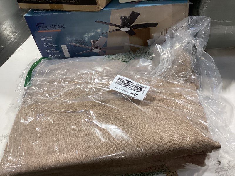 Condition photo showing Good Condition for Primitive Curtain 108 Inch Long 2 Panels Burg,Chocolate Rust Brown Pinch Pleated Linen Blended 9 ft Floor Length to Ceiling Traverse Curtains for Living Room Blackout Drapes Sun Blocking Window Rustbrown 40"W x 108"L (Pack of 2)
