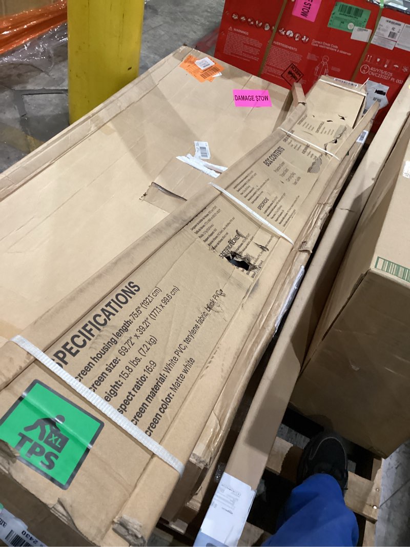 Condition photo showing As Is for Projector Screen with Stand, 100 Inch Outdoor Projection Screen 16:9 and Tripod Stand, Portable Projector Screen, 1.2 Gain, Lightweight and Compact, Easy Setup, Idea for Home Cinema, Backyard Party.