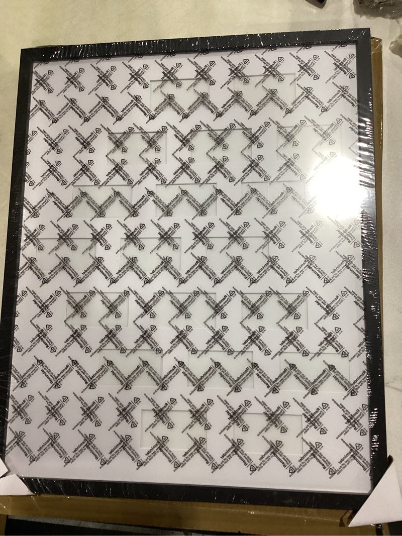 Condition photo showing Good Condition for happyhapi 16x20 picture frames collage wall decor for instax mini film, displays 19pcs 2.13x3.4 instant photos with mat or 1pcs 16x20 picture without mat for wall mounting, 1 black heart-shaped frame