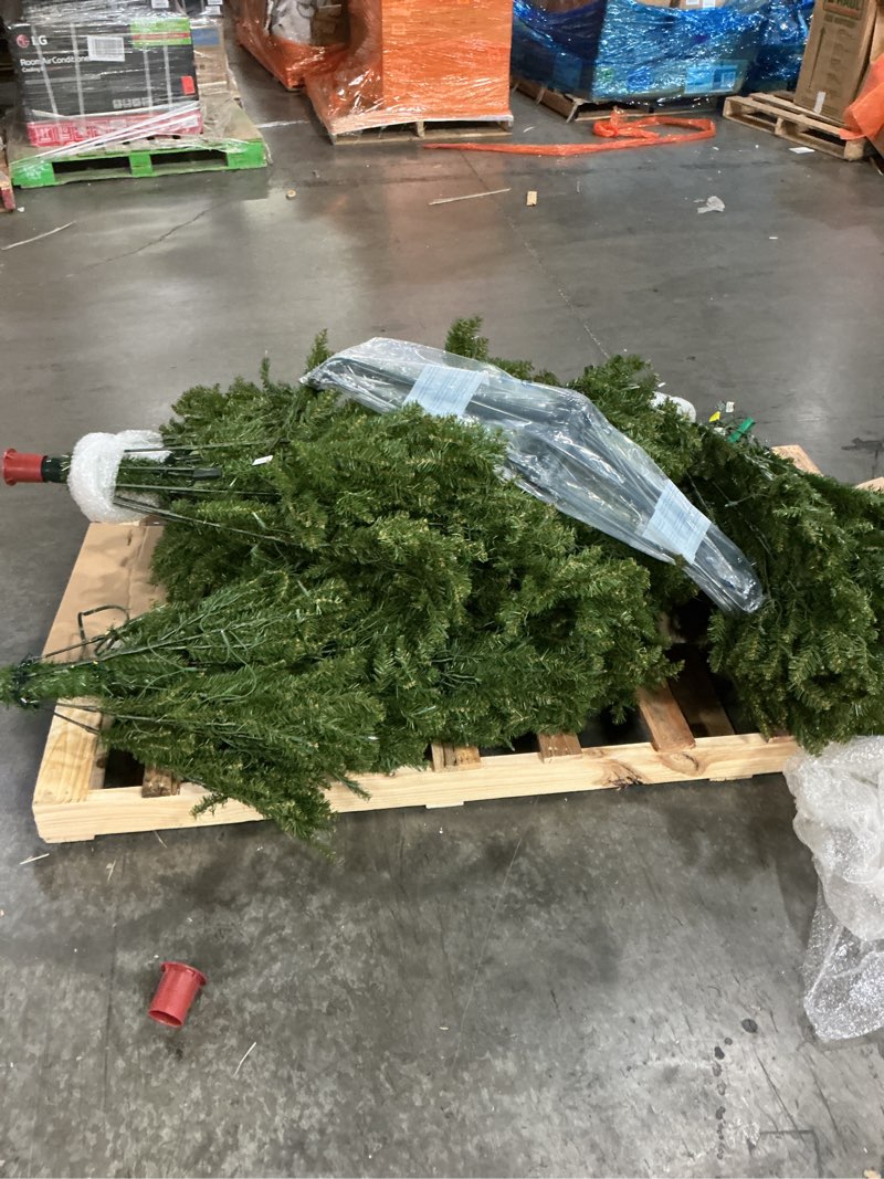 Condition photo showing As Is for 12ft National Christmas Tree Company Pre-Lit Dunhill Fir Hinged Full Artificial Christmas Tree with 1500 Clear Lights