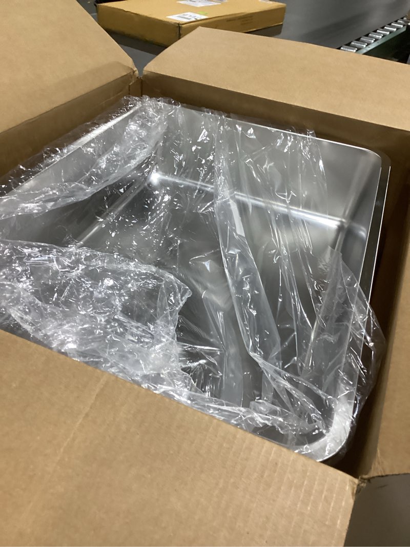 Condition photo showing As Is for Stainless Steel Cat Litter Box, Extra Large Enclosed Litter Boxs for Big Cats, XL Metal Litter Box with Lid, High Sided, Non Stick, No Smell, Easy to Clean, Included Scoop X-Large