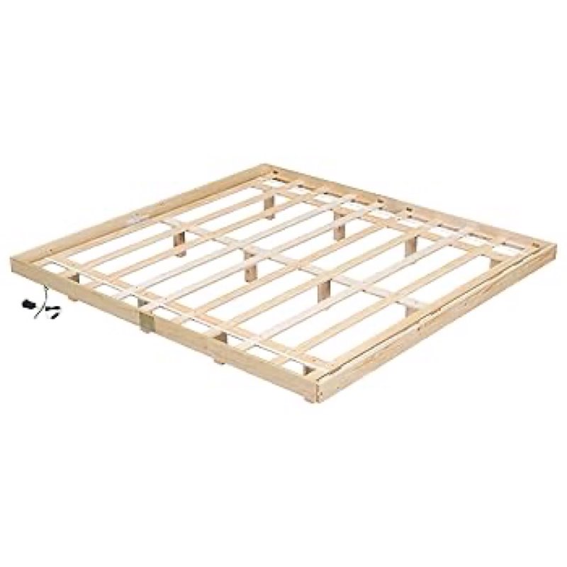 Dolonm Queen Size Bed Frame, Floating Bed Frame with LED Lights, Modern Low Profile Platform Bed Frame, Solid Pine Wood Slats Support, Noise Free, No Box Spring Needed, Easy Assembly, White