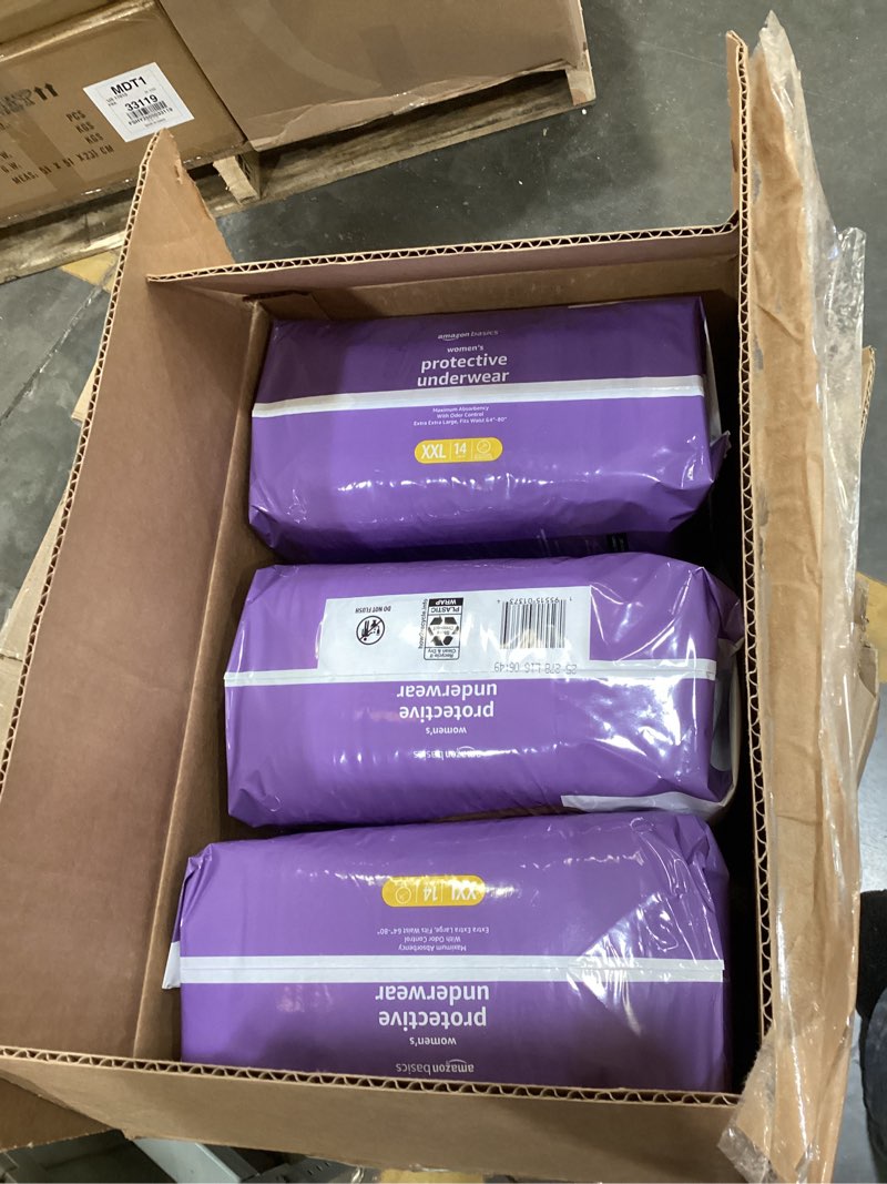 Condition photo showing Good Condition for Amazon Basics Unisex Protective Underwear, Overnight Absorbency, Small/Medium, 64 Count, (4 Packs of 16) Small/Medium 64.0