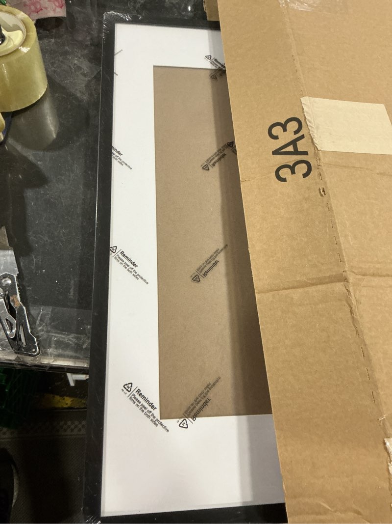 Condition photo showing Good Condition for fxojyvo 16x24 picture frame, display poster 12x18 with mat or 16 x 24 without mat, light weight and high transparent 16 by 24 frame for wall - 1 pack/black/16 x24 1 16x24