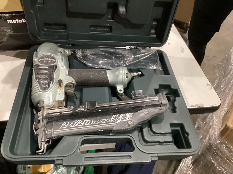 Condition photo showing As Is for Metabo HPT Finish Nailer with Air Duster, Pro-Preferred Pneumatic Power Nailers, Ideal for Molding, Chair Rail, and Cabinetry, Lightweight 3.7 lbs, 16 Gauge, 1? to 2-1/2? Finish Nails, NT65M2S NT65M2S Only