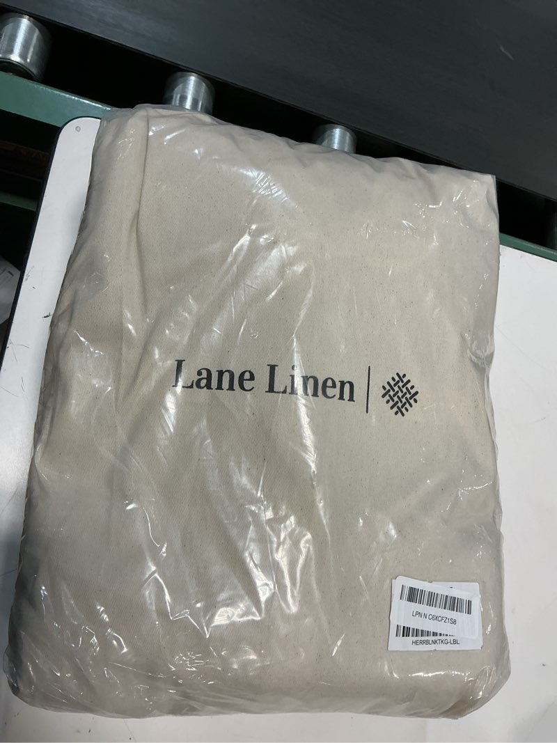 Condition photo showing New/Like New for lane linen 100% cotton blankets king size for bed - year round use, soft, breathable, cozy & durable bed blanket 350 gsm premium luxury - ideal for couples, family & guests - oeko-tex certified - grey king/calking 03: grey