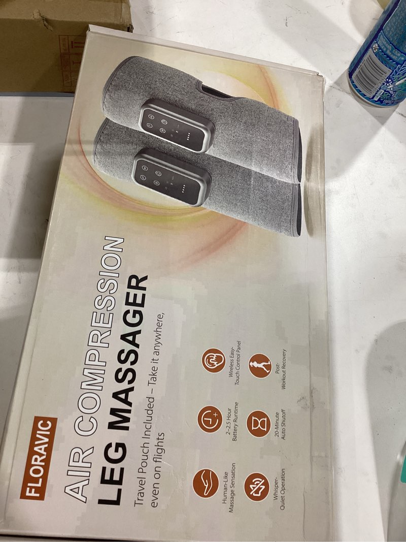 Condition photo showing Good Condition for Cordless Leg Massager with Heat for Daily Pain & Comfort Use, Portable Rechargeable Calf Massager with Adjustable Wraps, 3 Modes & 3 Intensities, Relaxing Gift for Mom, Dad, Seniors, Athletes Lightgray