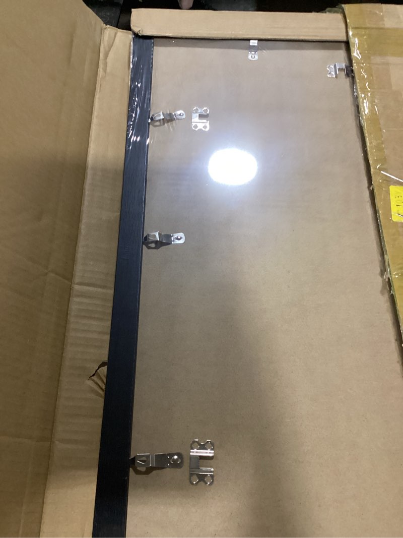 Condition photo showing As Is for 4x4 picture frame set of 2 black for wall hanging or tabletop, wall mounting horizontally or vertically, 4 x 4 square wall gallery poster photo frame with shatter resistant plexiglass, 2 pack, black black, 2 pack 4x4 inch