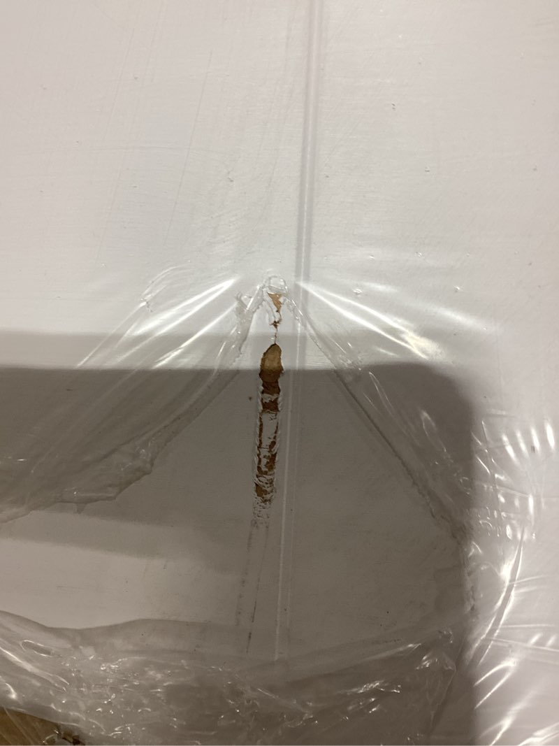 Condition photo showing As Is for JUBEST 36"x84" Concealed Sliding Barn Door with Horizontal Groove and Soft Close Hardware Kit, White Hidden Door for Opening 32"-34"x80", Waterproof and Modern, Smooth Sliding, for Interior Using