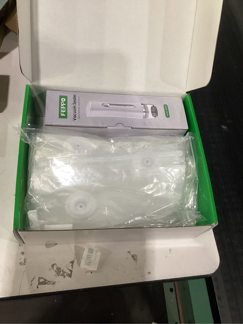 Condition photo showing Good Condition for FEPPO Vacuum Sealer for Food with Visible Water Tank, Handheld Saver Compact Vacuum Sealer Machine with 30 Reusable Bags for 6X Preservation & Fresh, White