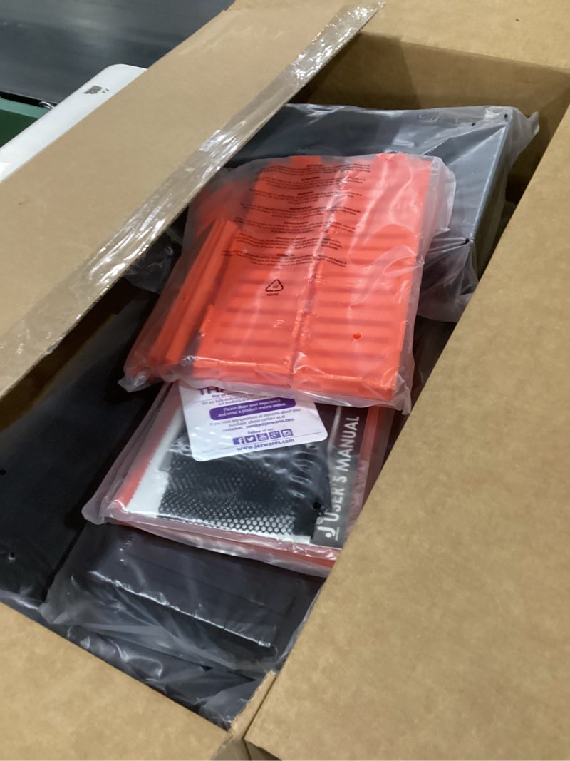 Condition photo showing New/Like New for Nerf Elite Blaster Rack - Storage for up to Six Blasters, Including Shelving and Drawers Accessories, Orange and Black - Amazon Exclusive