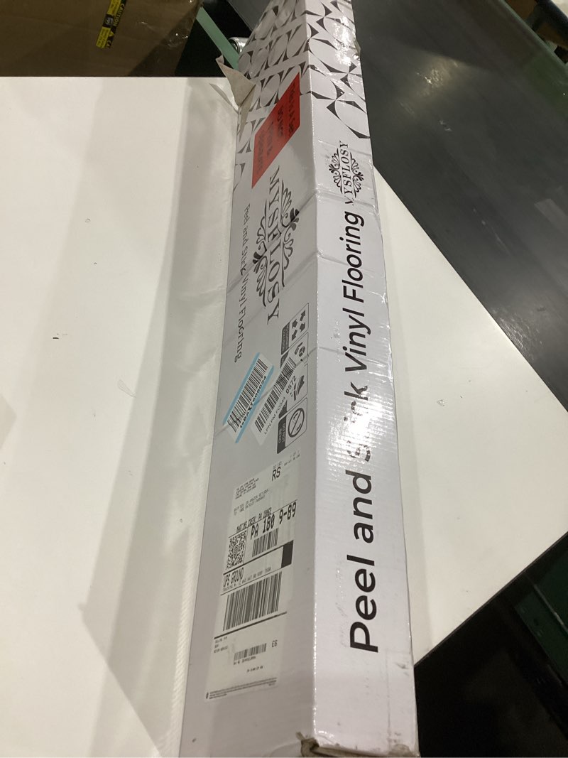 Condition photo showing Good Condition for Mysflosy Peel and Stick Floor Tiles, Self-Adhesive Luxury Vinyl Flooring Plank, 6'' x 36'', 12 Pack 18 Sq.Ft, Waterproof DIY Deep Wood Grain Planks Easy to Install for Kitchen, Living Room 36 x 6 inches Light Brown 12