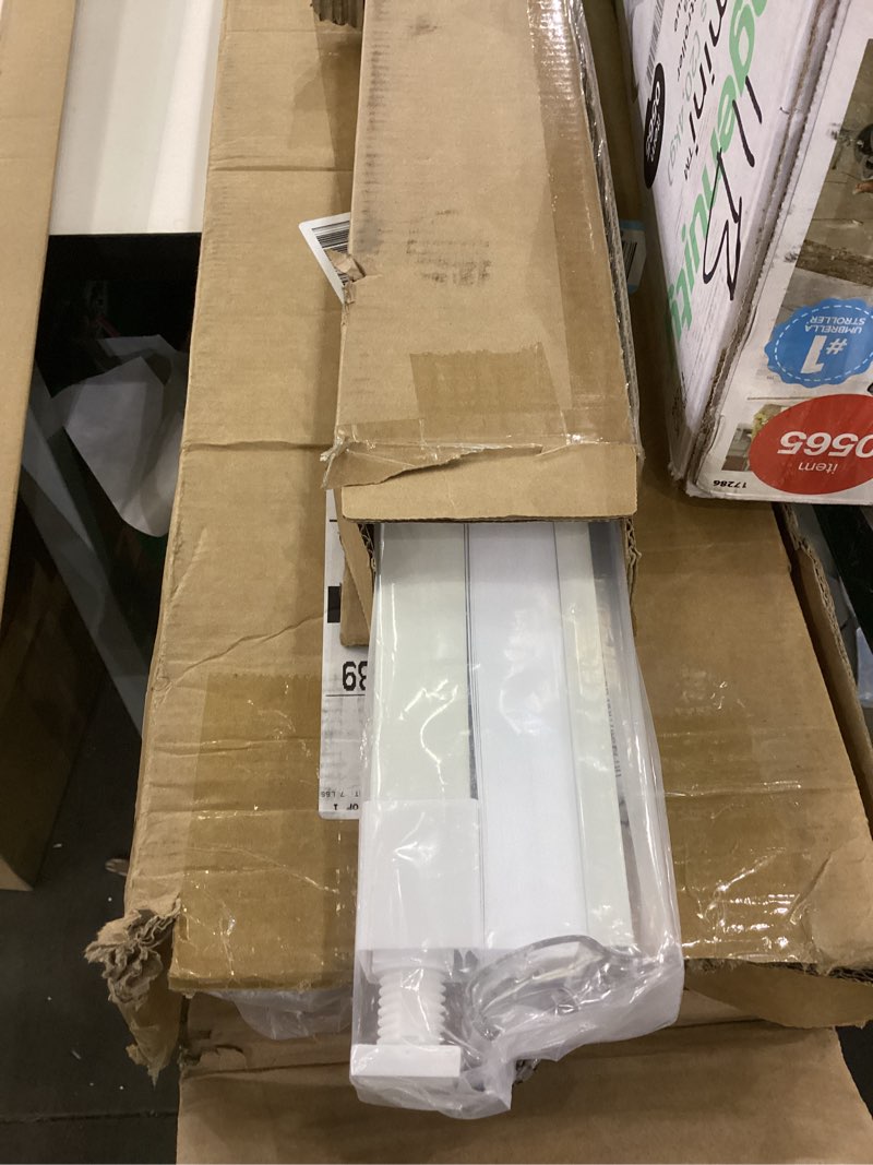 Condition photo showing As Is for LazBlinds Cordless Cellular Shades, No Tools No Drill Light Filtering Honeycomb Shades Pleated Blinds for Windows, 44.5'' W x 48'' H, White Light Filtering-white 44 1/2'' W x 48'' H