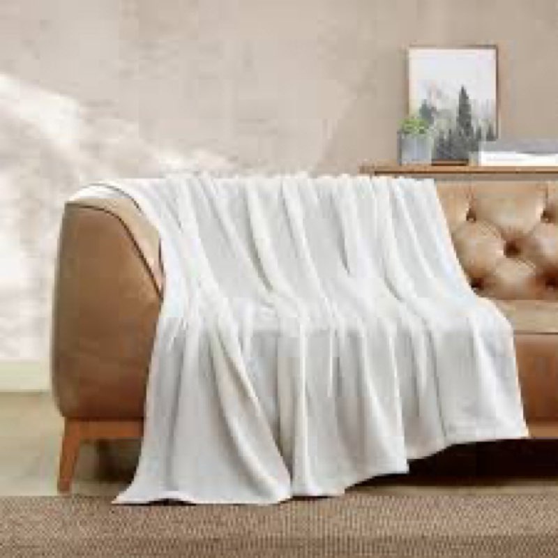 eddie bauer herringbone cotton blanket - white (king)