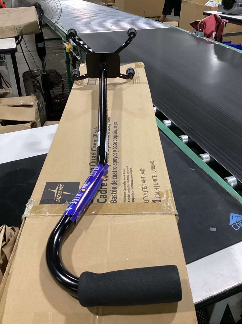 Condition photo showing Good Condition for medline aluminum quad cane with small base, 300 lb capacity, for balance, knee injuries, leg surgery recovery & mobility, portable, sturdy walking aid for seniors & adults