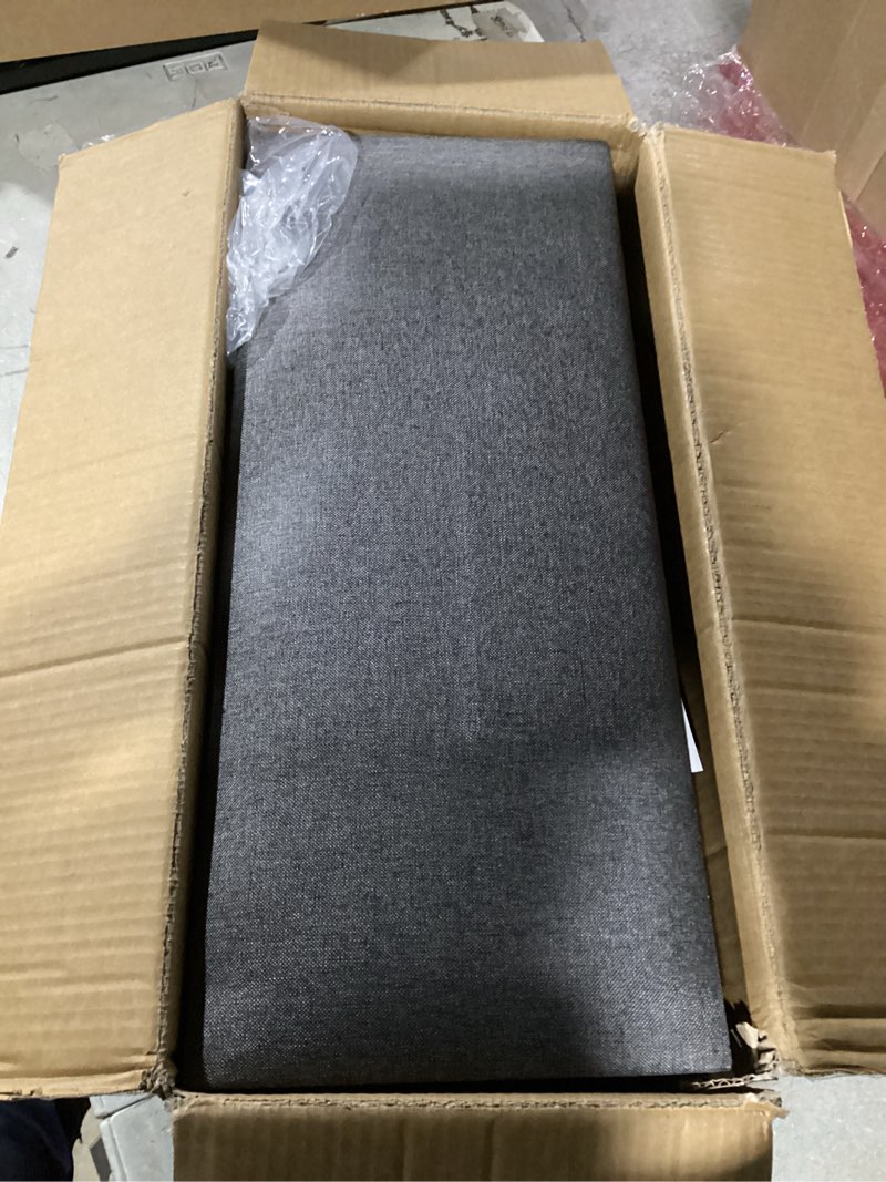 Condition photo showing Good Condition for IFNOW Upholstered Wall Mounted Headboard, 3D Soundproof Wall Panels Peel and Stick Headboard for Queen Size, Home Decor, Reusable and Removable Tufted Bed Headboards in Dark Grey(9 Panels, 10" x 24") Fabric-dark Grey Queen