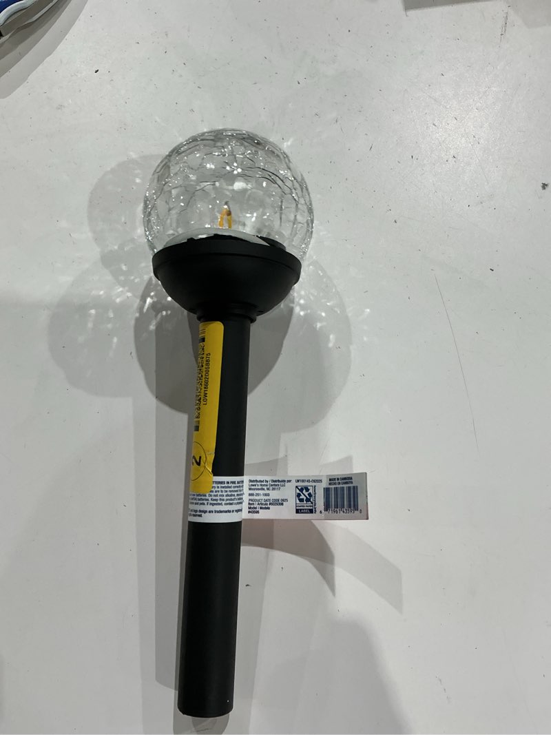 Condition photo showing As Is for harbor breeze 3 -lumens matte black solar led outdoor path light ( 3000-k )