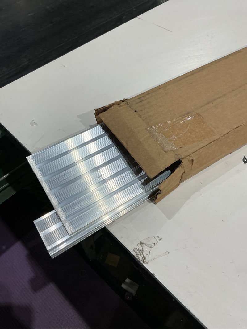 Condition photo showing As Is for ez-access transitions 1 inch portable self supporting aluminum modular entry threshold ramp ideal for doorways and raised landings