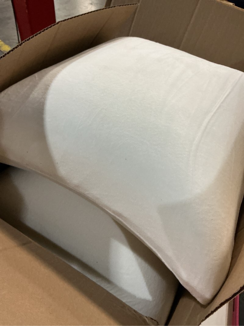 Condition photo showing As Is for am aeromax 20 ×20 pillow insert (pack of 2) memory foam throw pillow insert sham square for decorative cushion bed couch sofa without deform after longtime use pack of 2 20x20 inch white