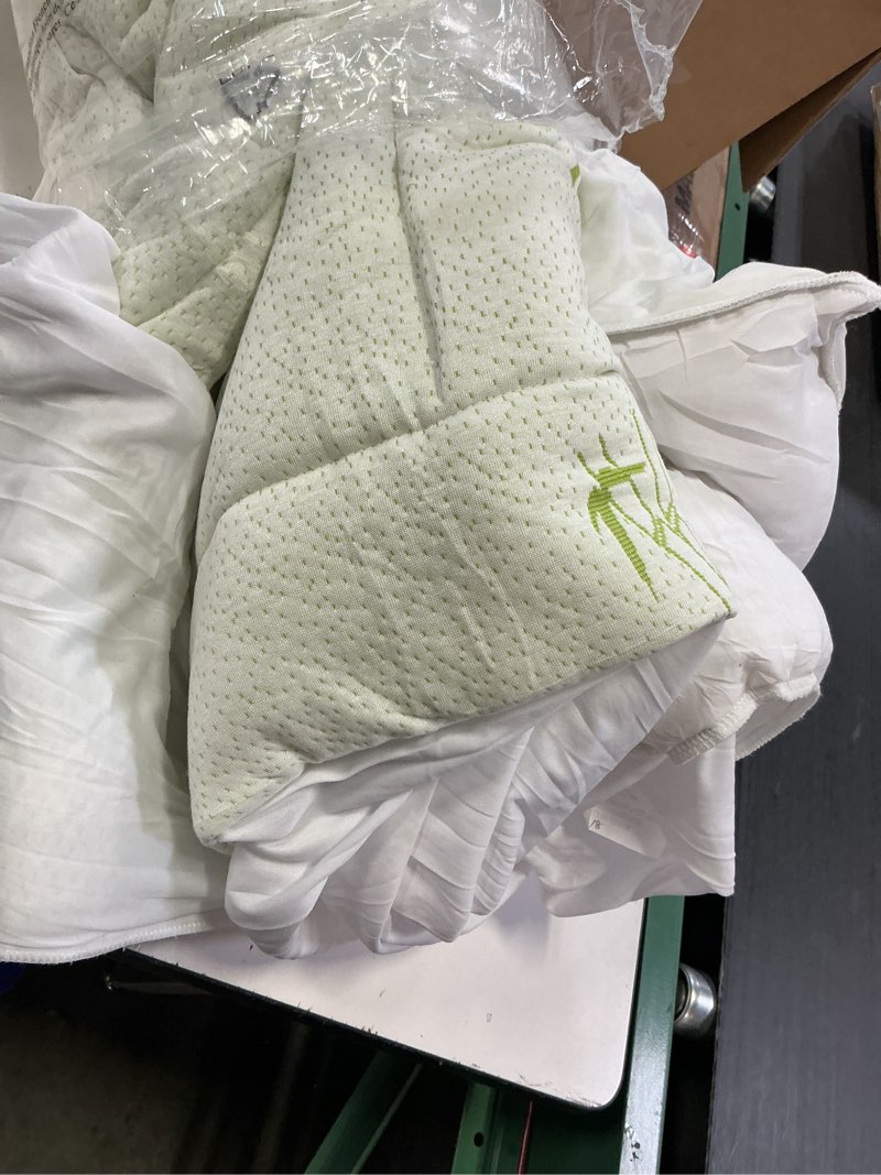 Condition photo showing As Is for mattress topper, mattress pad viscose derived from bamboo, thick pillow top mattress pad with stretchable pockets, soft bed toppers for back pain relief