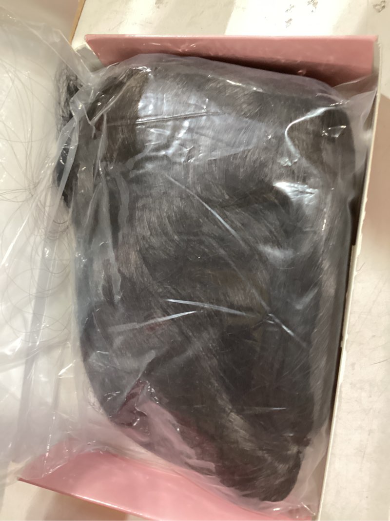 Condition photo showing New/Like New for dark brown short wavy wig with bangs brown wigs for women 14inch shoulder length bob curly wavy wig natural wavy synthetic heat resistant fiber hair for daily party halloween use