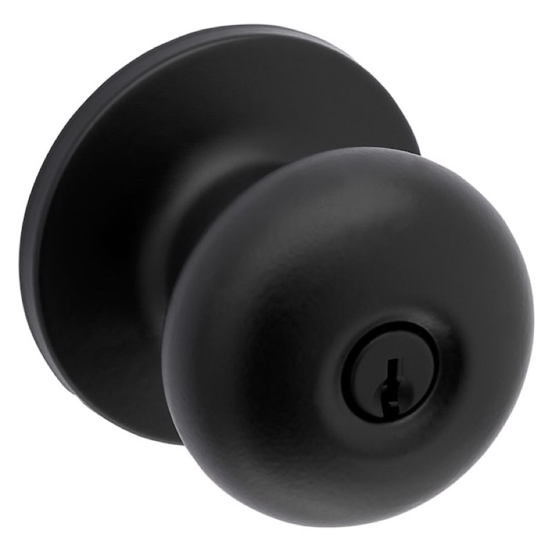 RELIABILT Baron Matte Black Exterior Keyed Entry Door Knob 
