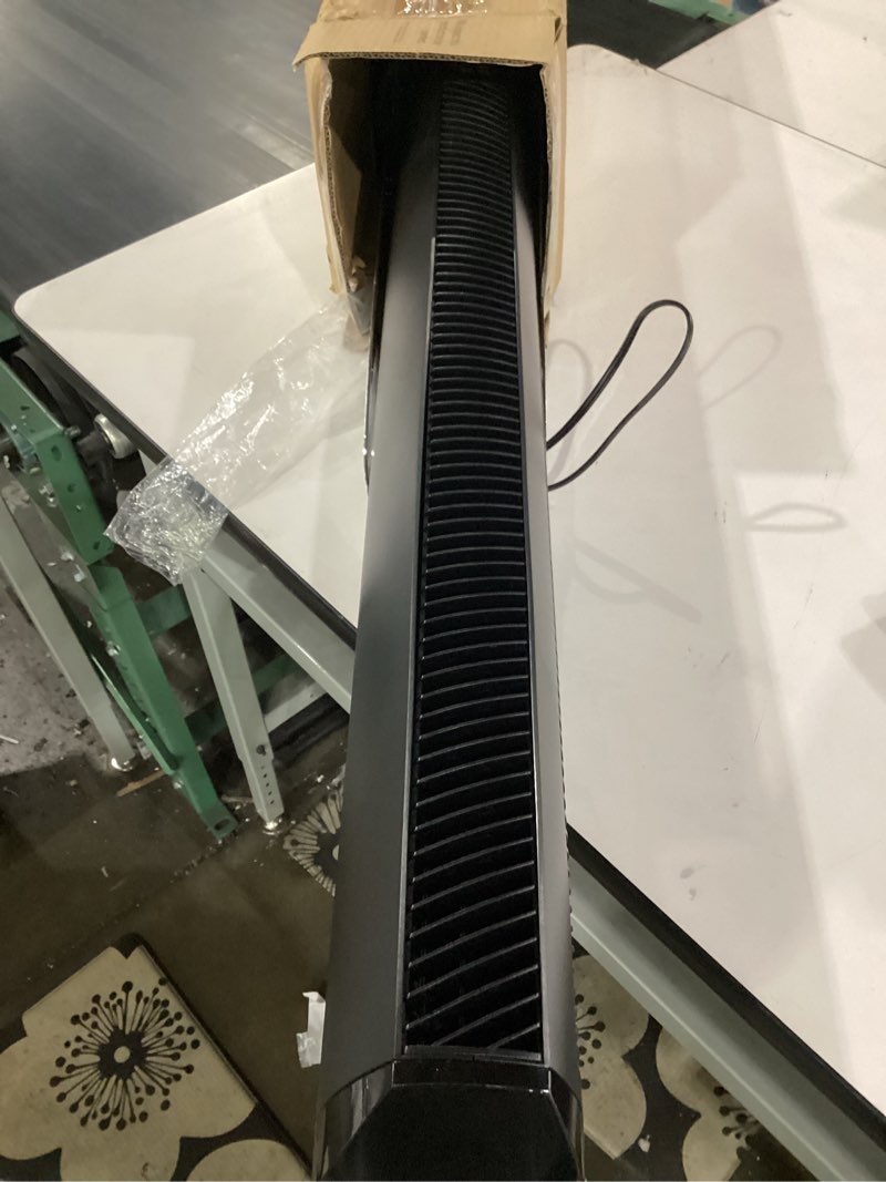 Condition photo showing As Is for not tested**** vornado oscr37 oscillating tower fan and air circulator with remote, smooth oscillation, timer and touch controls, 37-inch,black standalone oscr37 – 37\" tower fan