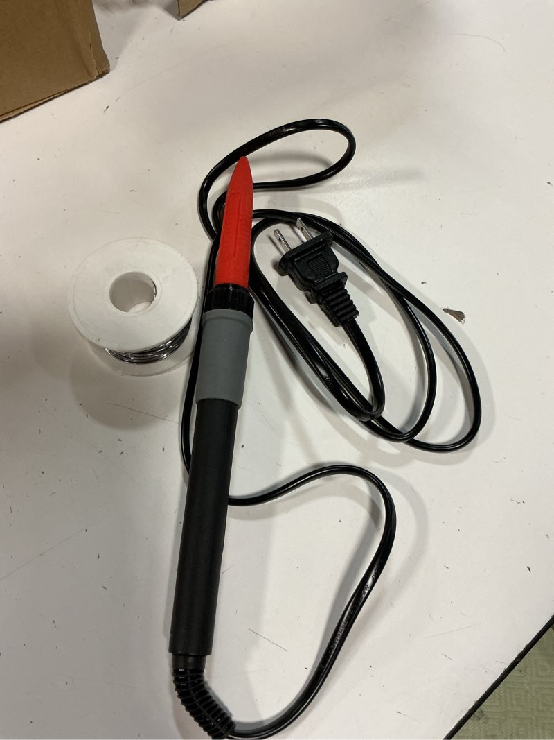 Condition photo showing As Is for soldering iron kit 90w for electronics, digital adjustable temperature soldering iron 356-932°f (180-500°c) with on/off switch, soldering kit including desoldering pump, extra tips and more