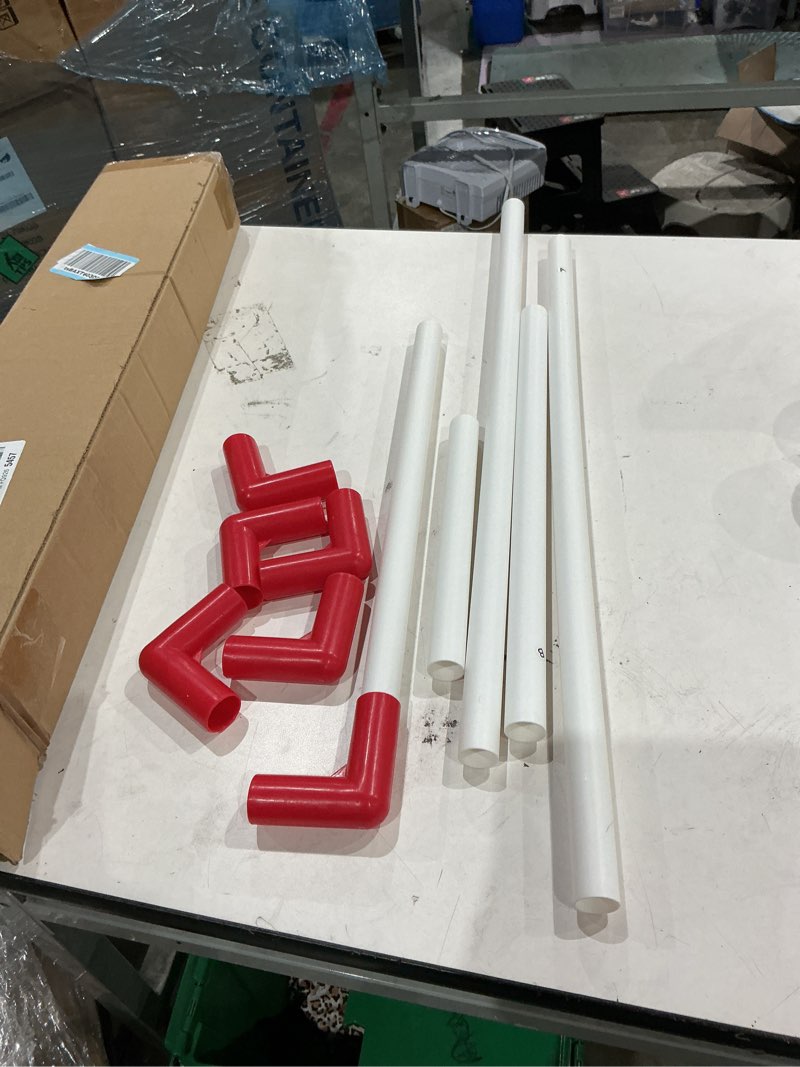 Condition photo showing As Is for incomplete ))))) franklin sports nhl mini hockey set - kids indoor knee hockey goal, ball, + 2 stick combo - youth team indoor toy set - official - ages 3+ new york rangers
