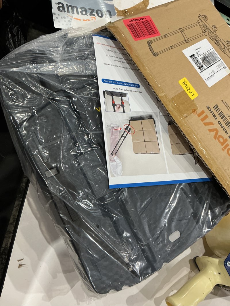 Condition photo showing Good Condition for voipvvii folding hand truck 500lbs, portable heavy duty dolly cart, 6 wheels collapsible luggage cart with 2 elastic ropes - compact trolley cart for easy moving - ideal hand cart for travel and more black 17
