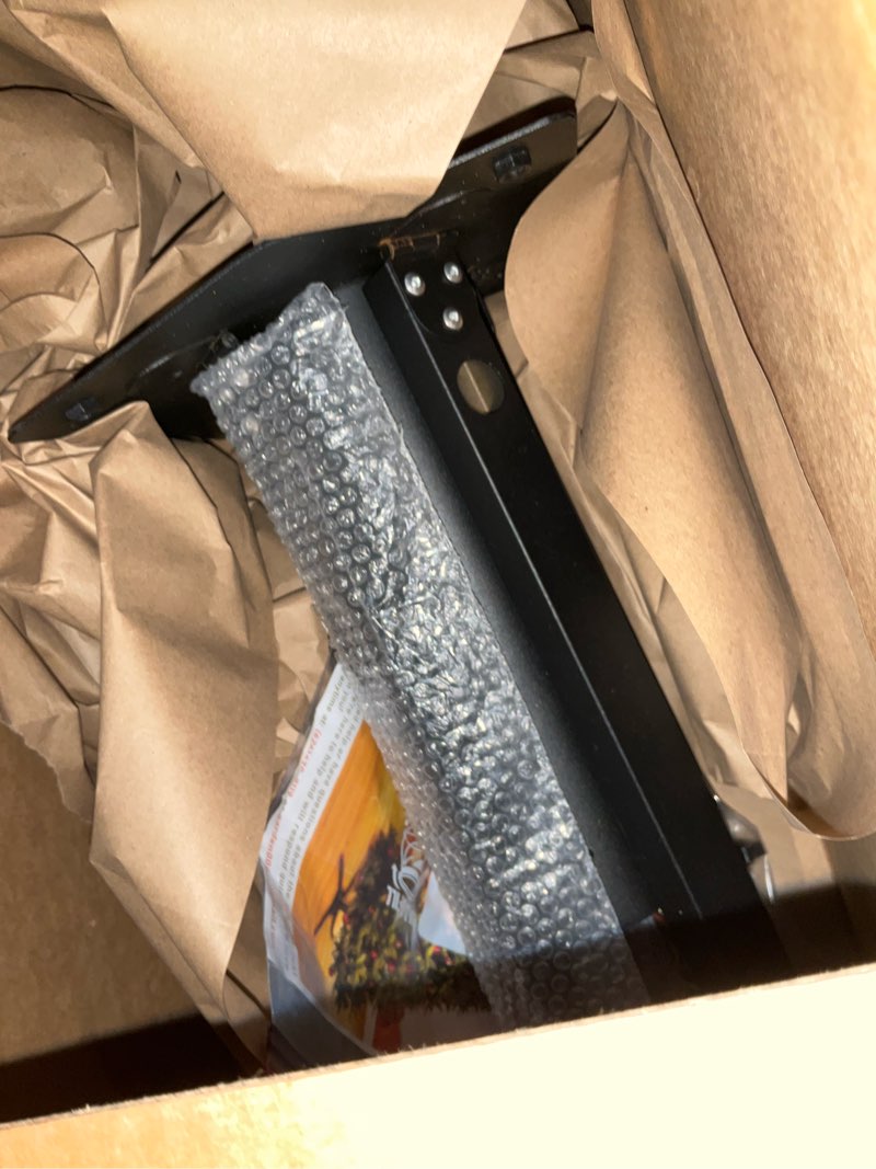 Condition photo showing As Is for Christmas Tree Stand for 6-10 FT Trees with Magnetic Storage - Heavy Duty Metal Base, 4-Way Locking Screws, Scratch Resistant Matte Black Finish