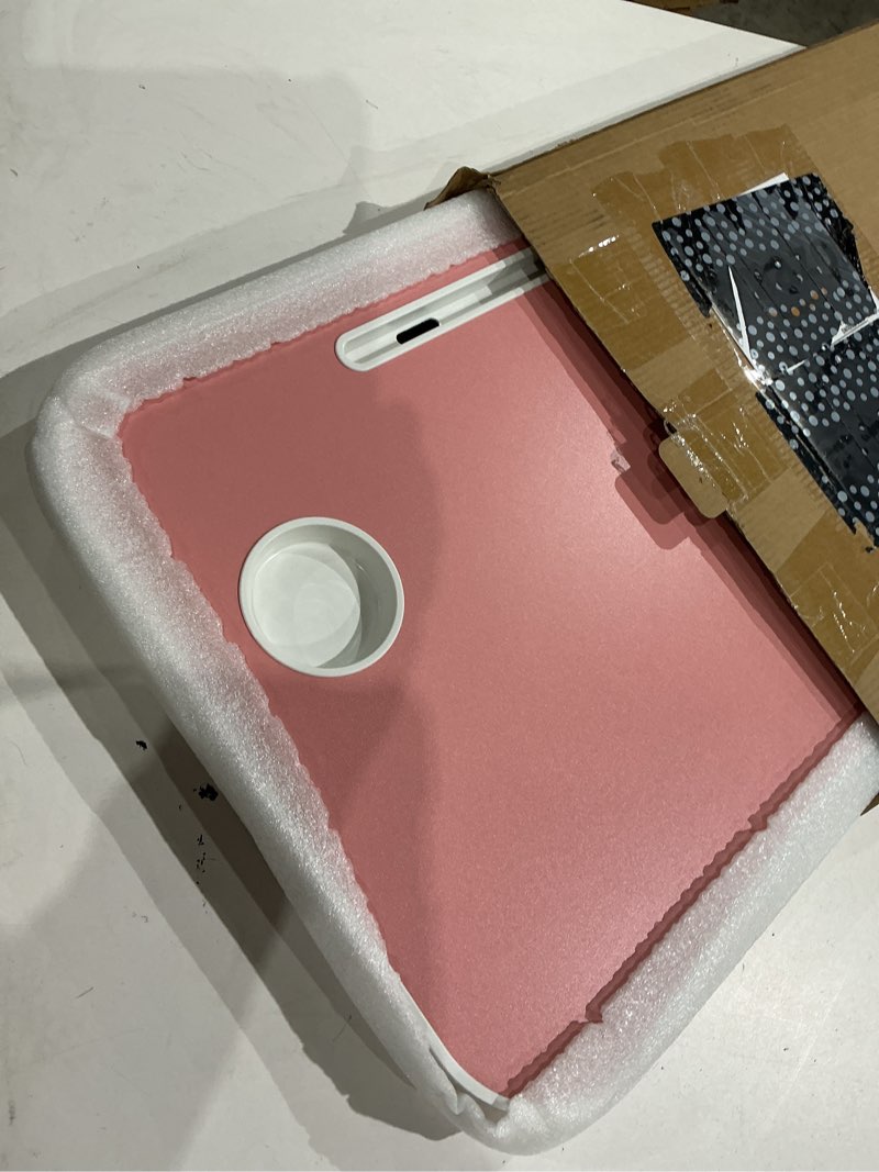 Condition photo showing Good Condition for ruxury folding lap desk bed desk laptop table tray, breakfast serving tray, portable & lightweight mini table for sofa couch floor - pink pink large