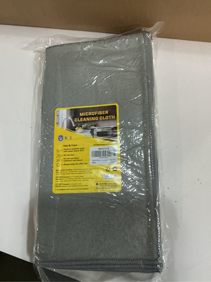 Condition photo showing New/Like New for gray microfiber cleaning cloth 13"x13", ultra soft absorbent microfiber cleaning rags for housekeeping cleaning supplies, lint free reusable cleaning cloths for house washable, pack of 12 12-pack (13"x13"? gray
